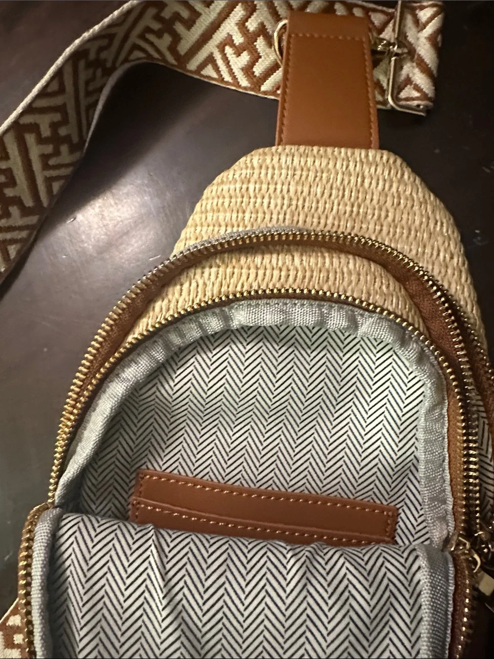 Raffia Sling Backpack - Natural